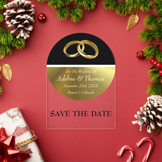 アクリル製結婚式招待状 Save The Date アクリル招待状 (インサイチュ (クリスマス))