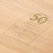 アクリル製50周年記念の招待状 アクリル招待状 (レイダウン)