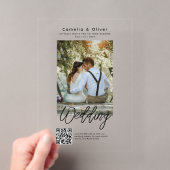 アクリル製 結婚式 招待状 写真 QRコード RSVP (インサイチュ (ポータブル))