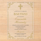 アクリル製 Bautizo スペイン 語 招待状 (正面)
