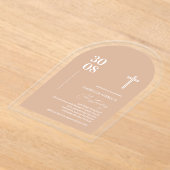 アクリル赤面ピンク《キリスト教》洗礼式や命名式招待状 アクリル招待状 (レイダウン)