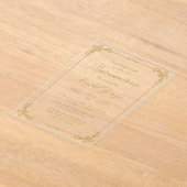 アクリル金ゴールドキンセアニラ招待状 アクリル招待状 (レイダウン)