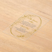 アクリル金ゴールド枠スペインのキンセアニェラ アクリル招待状 (レイダウン)