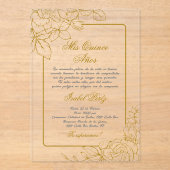 アクリル金ゴールド枠スペインのキンセアニェラ アクリル招待状 (正面)