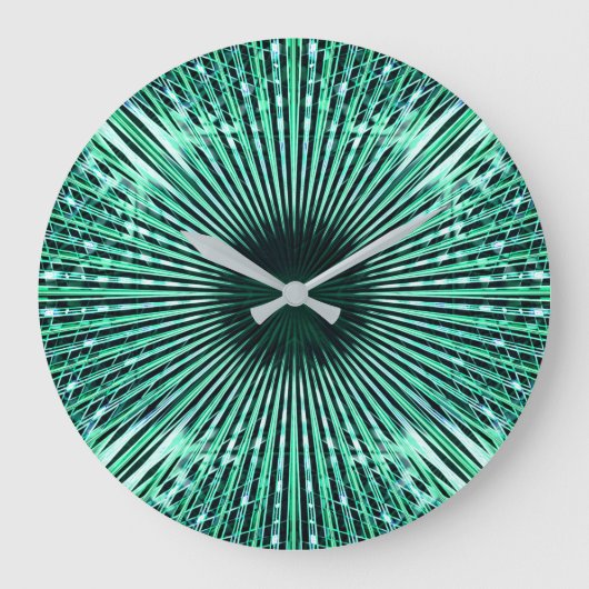 アクリル針の目、ミントグリーンシェードノートパソコンの袖 ラージ壁時計 (正面)