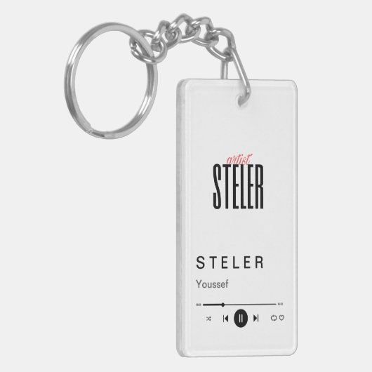 アクリル鍵ミュージックプレーヤー キーホルダー (正面左)