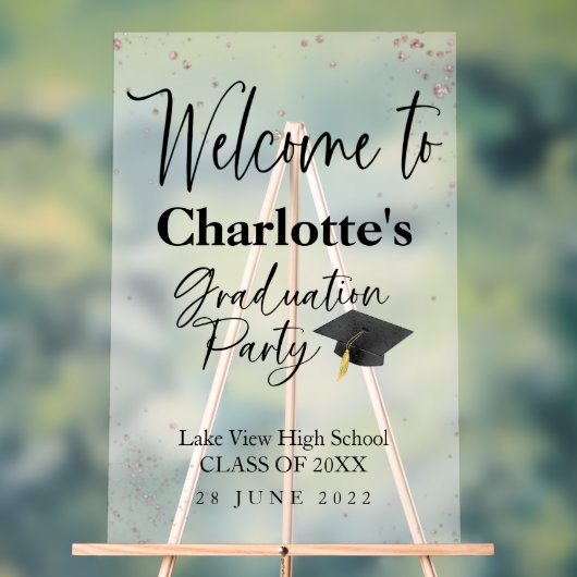 アクリル高校グリッター歓迎パーティー標識 アクリルサイン (ニュートラル)