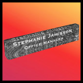 アクリル黒フローラマクロ抽象芸術名タイトル デスクネームプレート