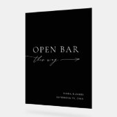 アクリル黒白オープンバー結婚サイン アクリルサイン (傾斜)