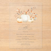 アクリル100誕生日ホワイトカボチャ紅葉 アクリル招待状 (正面)