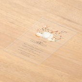 アクリル18誕生日ホワイトカボチャ紅葉 アクリル招待状 (レイダウン)