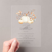 アクリル30歳の誕生日ホワイトカボチャ紅葉 アクリル招待状 (インサイチュ (ポータブル))