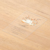 アクリル30歳の誕生日ホワイトカボチャ紅葉 アクリル招待状 (レイダウン)