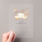 アクリル45誕生日ホワイトカボチャ紅葉 アクリル招待状 (インサイチュ (ポータブル))