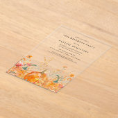 アクリル70誕生日秋かぼちゃ野花 アクリル招待状 (レイダウン)