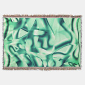 アクリル、いくつかのミントシェードの曲線の緑の形状 スローブランケット (正面)