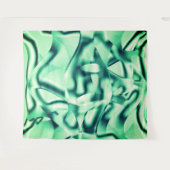 アクリル、いくつかのミントシェードの曲線の緑の形状 タペストリー (正面(横))