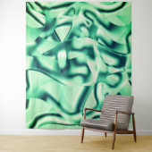 アクリル、いくつかのミントシェードの曲線の緑の形状 タペストリー (インサイチュ)