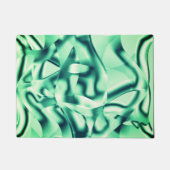 アクリル、いくつかのミントシェードの曲線の緑の形状 ドアマット (正面)