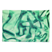 アクリル、いくつかのミントシェードの曲線の緑の形状 枕カバー (裏面-左)