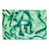 アクリル、いくつかのミントシェードの曲線の緑の形状 枕カバー (裏面-右)