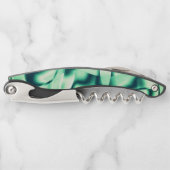 アクリル、いくつかのミントトーンの曲線の緑の形状 ソムリエナイフ (正面)