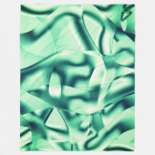 アクリル、いくつかのミントトーンの曲線の緑の形状 フリースブランケット (正面)