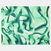 アクリル、いくつかのミントトーンの曲線の緑の形状 フリースブランケット (正面(横))