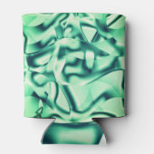 アクリル、いくつかのミントトーンの曲線の緑の形状 缶クーラー (裏面)