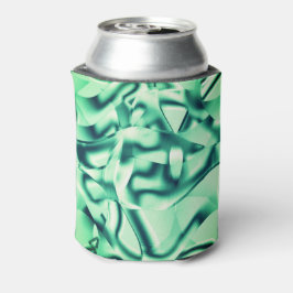 アクリル、いくつかのミントトーンの曲線の緑の形状 缶クーラー