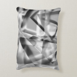 アクリル、グレーからホワイトの正方形の部分のコーナー アクセントクッション