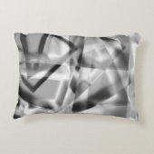 アクリル、グレーからホワイトの正方形の部分のコーナー アクセントクッション (裏面)