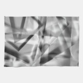 アクリル、グレーからホワイトの正方形の部分のコーナー キッチンタオル (横)