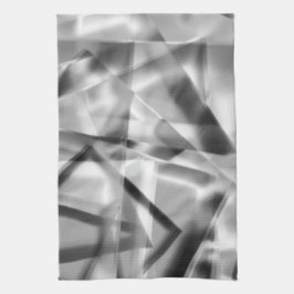 アクリル、グレーからホワイトの正方形の部分のコーナー キッチンタオル