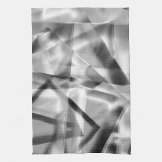 アクリル、グレーからホワイトの正方形の部分のコーナー キッチンタオル (縦)