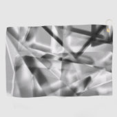 アクリル、グレーからホワイトの正方形の部分のコーナー ゴルフタオル (横)