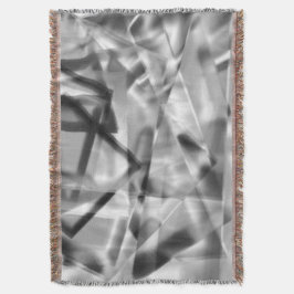 アクリル、グレーからホワイトの正方形の部分のコーナー スローブランケット