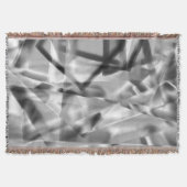 アクリル、グレーからホワイトの正方形の部分のコーナー スローブランケット (正面)