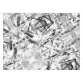 アクリル、グレーからホワイトの正方形の部分のコーナー テーブルクロス (正面(横))