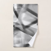 アクリル、グレーからホワイトの正方形の部分のコーナー バスタオルセット (ハンドタオル)