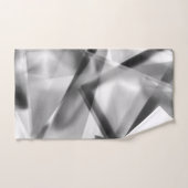 アクリル、グレーからホワイトの正方形の部分のコーナー バスタオルセット (ハンドタオル)