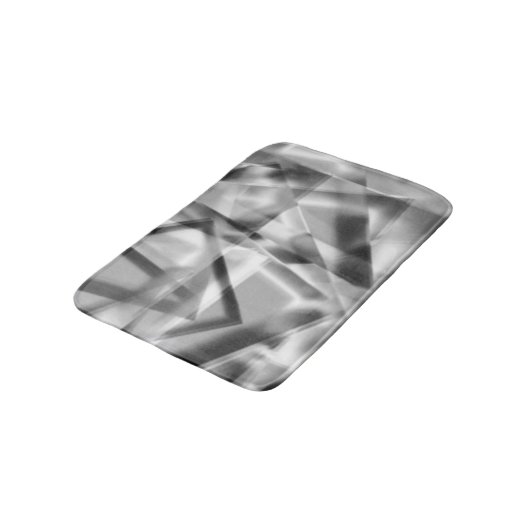 アクリル、グレーからホワイトの正方形の部分のコーナー バスマット (アングル)