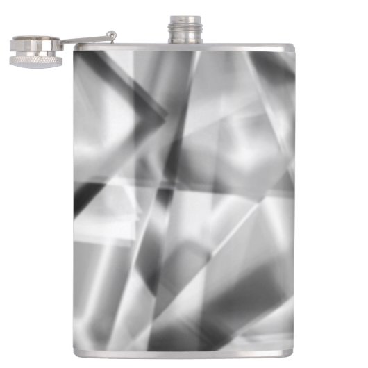 アクリル、グレーからホワイトの正方形の部分のコーナー フラスク (オープン)