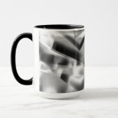 アクリル、グレーからホワイトの正方形の部分のコーナー マグカップ (左)