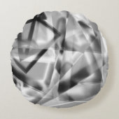 アクリル、グレーからホワイトの正方形の部分のコーナー ラウンドクッション (正面)