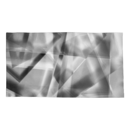 アクリル、グレーからホワイトの正方形の部分 枕カバー (裏面-左)