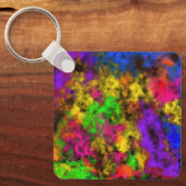 アクリル ネオンカラー ペイント スプラッター スプラッシュ アブストラクト キーホルダー (正面)