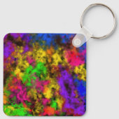 アクリル ネオンカラー ペイント スプラッター スプラッシュ アブストラクト キーホルダー (裏面)