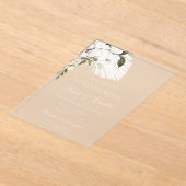 アクリル ホワイト ボヘミアンスタイル スペイン風 ウェディング アクリル招待状 (レイダウン)