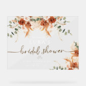 アクリル ボヘミアンフラワー ブライダルシャワー ウェルカムサイン アクリルサイン (正面)